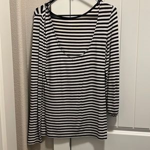 Stripped Scoop Back Shirt